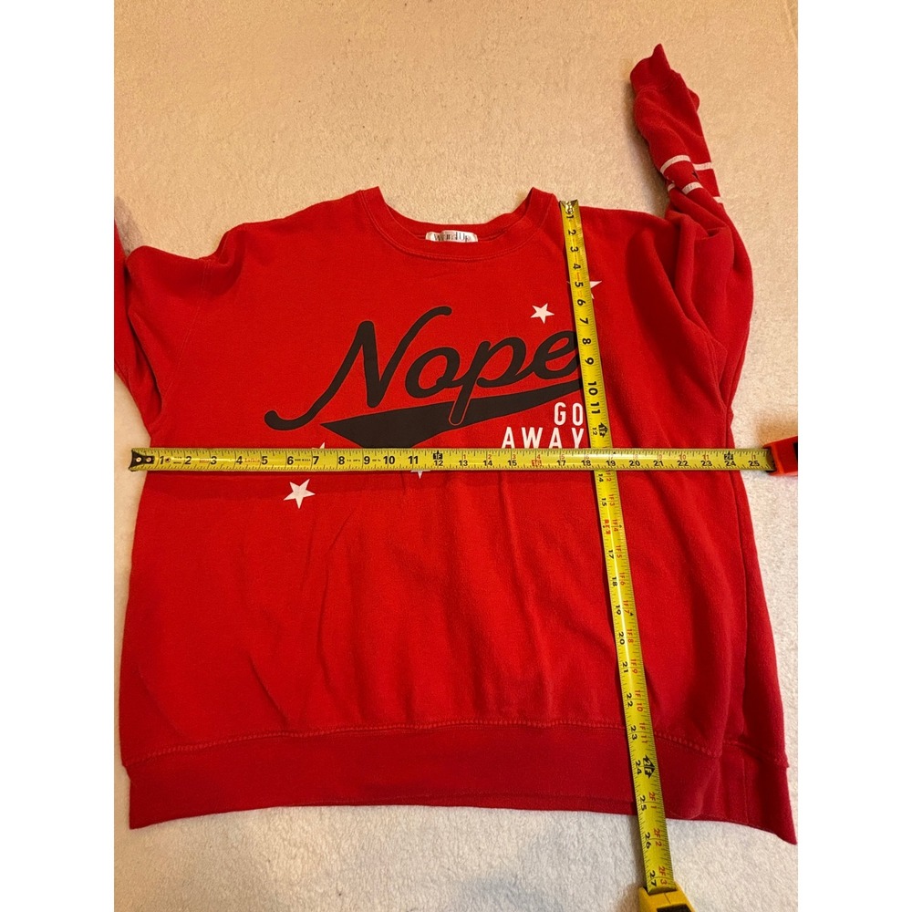 Wound Up Red Nope Go Away Graphic Sweatshirt Stars XXL Junior Plus Size Crewneck - Picture 4 of 5
